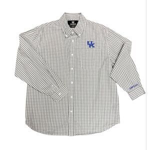 Top of the World Gray Check UK Long Sleeve Button Down Size Large